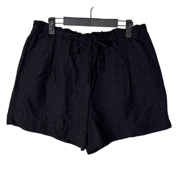 H&M Linen Blend Pull-On Shorts Black Size M - Picture 4 of 7